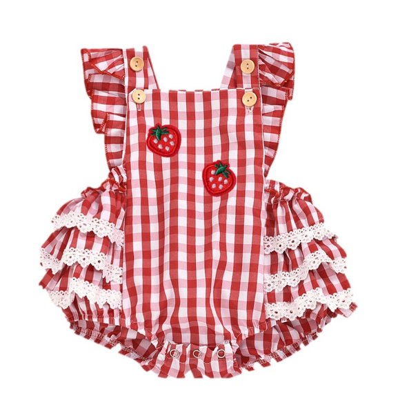 Strawberry Outfit Birthday Dress Romper First Birthday Sweet one berry clothes